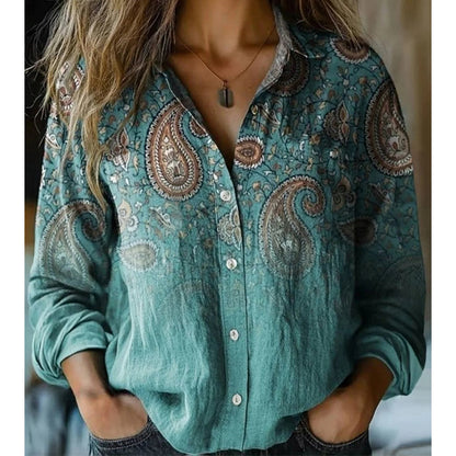 Women's Vintage Printed Casual Shirt