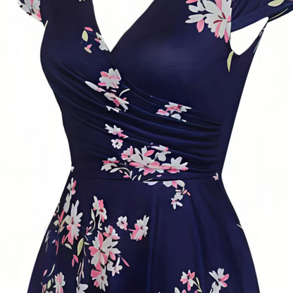 👗🌼Nur kurze Zeit – 50 % Rabatt！💖Elegantes bedrucktes Damenkleid mit Taschen
