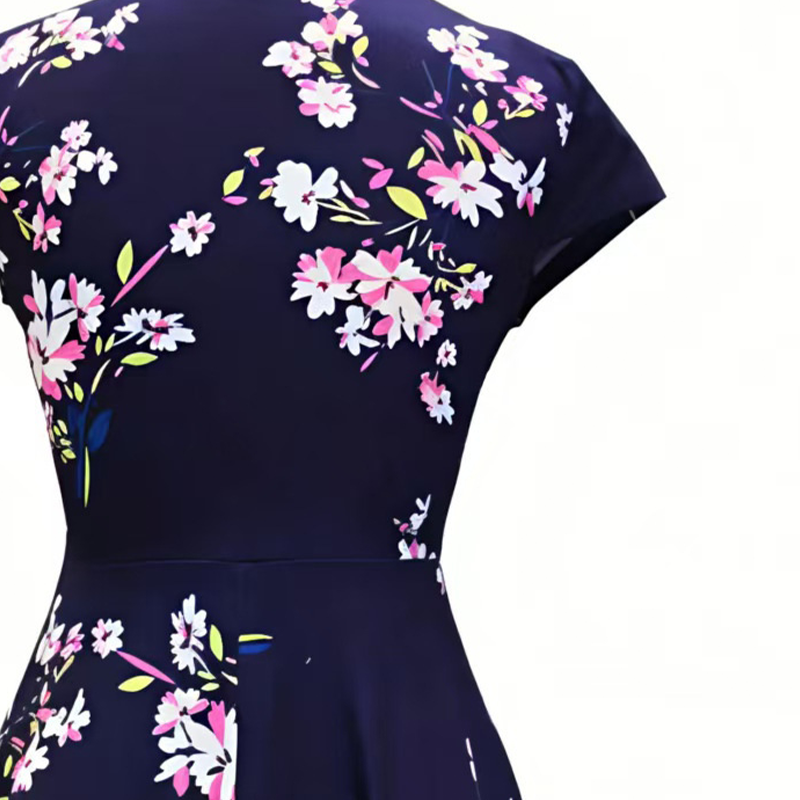 👗🌼Nur kurze Zeit – 50 % Rabatt！💖Elegantes bedrucktes Damenkleid mit Taschen