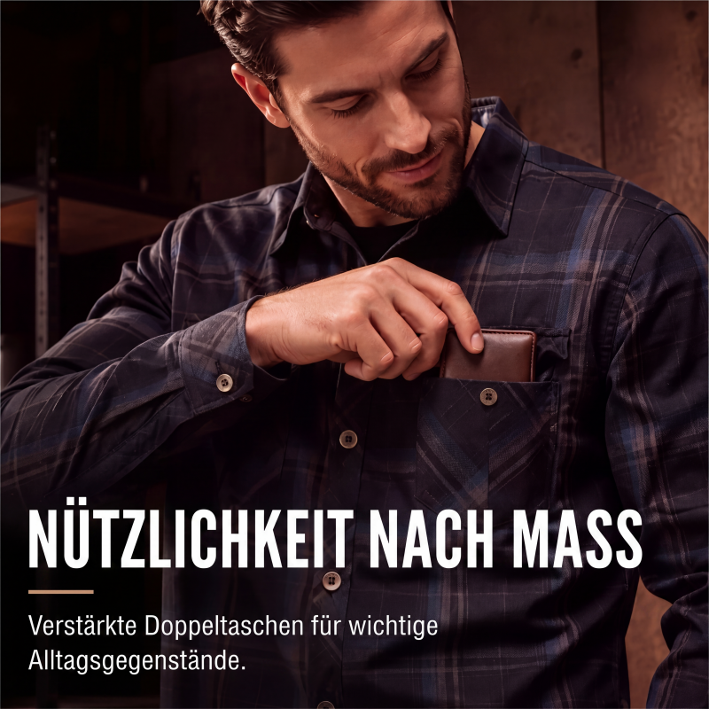 Herren Freizeit-Karrierehemd mit langen Ärmeln