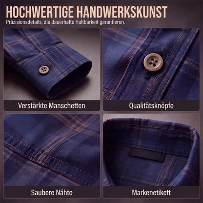 Herren Freizeit-Karrierehemd mit langen Ärmeln