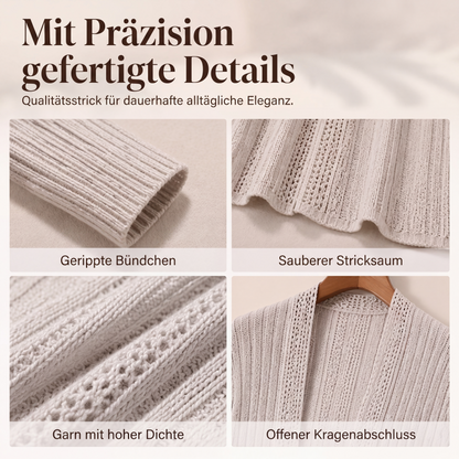 🧥 Elegante offene Strickjacke für Damen – Weicher Materialmix, vielseitig kombinierbar & zeitlos elegant | Perfekt für Alltag, Büro & besondere Anlässe – Jetzt -50%!