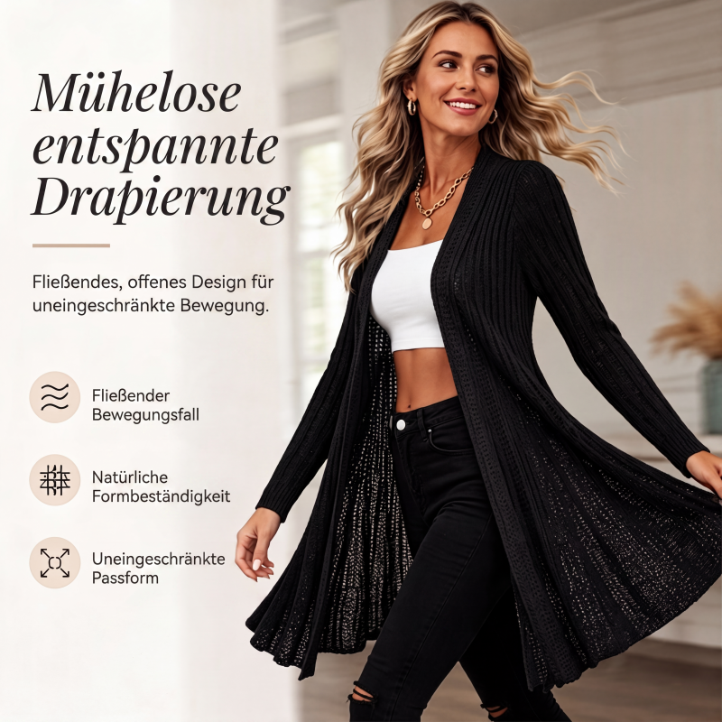 🧥 Elegante offene Strickjacke für Damen – Weicher Materialmix, vielseitig kombinierbar & zeitlos elegant | Perfekt für Alltag, Büro & besondere Anlässe – Jetzt -50%!