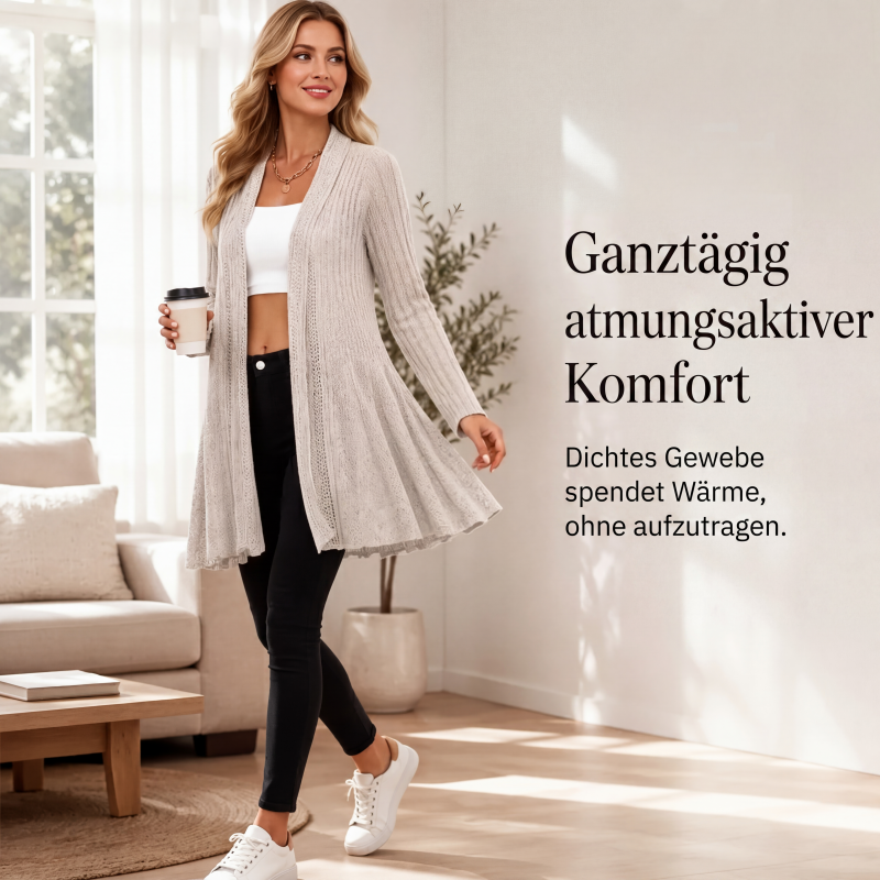 🧥 Elegante offene Strickjacke für Damen – Weicher Materialmix, vielseitig kombinierbar & zeitlos elegant | Perfekt für Alltag, Büro & besondere Anlässe – Jetzt -50%!