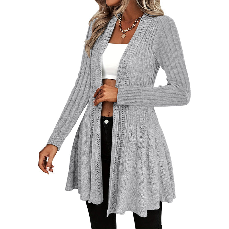 🧥 Elegante offene Strickjacke für Damen – Weicher Materialmix, vielseitig kombinierbar & zeitlos elegant | Perfekt für Alltag, Büro & besondere Anlässe – Jetzt -50%!