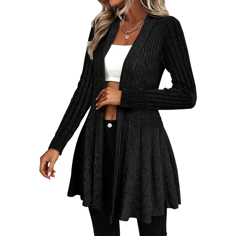 🧥 Elegante offene Strickjacke für Damen – Weicher Materialmix, vielseitig kombinierbar & zeitlos elegant | Perfekt für Alltag, Büro & besondere Anlässe – Jetzt -50%!