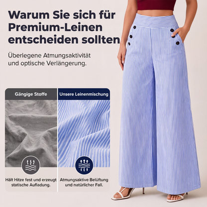 🌸 Hochtaillierte Streifenhose – Leichter Stoff, bequemer Sitz & vielseitig kombinierbar – Ideal für Frühling, Sommer & stilvolle Looks