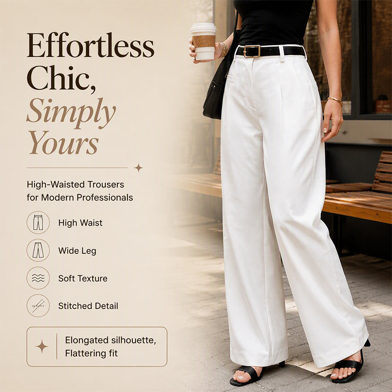 Locker sitzende Hose mit elegantem Fall – Leichter Stoff, hoher Tragekomfort & zeitloses Design – Ideal für warme Tage & stilvolle Looks