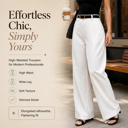 Locker sitzende Hose mit elegantem Fall – Leichter Stoff, hoher Tragekomfort & zeitloses Design – Ideal für warme Tage & stilvolle Looks
