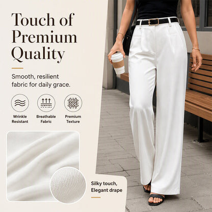 Locker sitzende Hose mit elegantem Fall – Leichter Stoff, hoher Tragekomfort & zeitloses Design – Ideal für warme Tage & stilvolle Looks