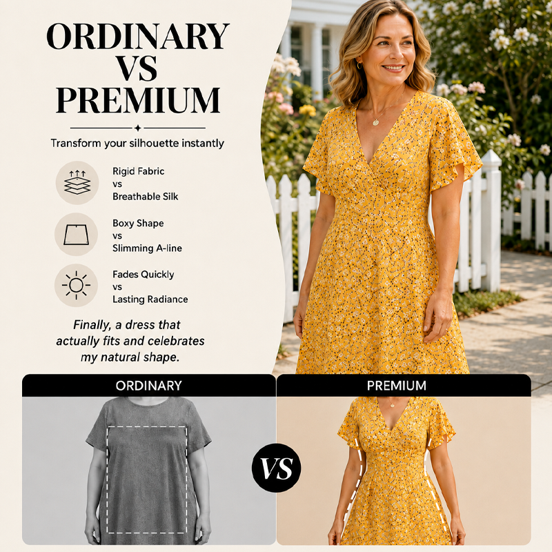 V-Ausschnitt-Kleid mit Blumenprint – Leichter Stoff, bequemer Sitz & vielseitig kombinierbar – Ideal für Frühling, Sommer & entspannte Stunden