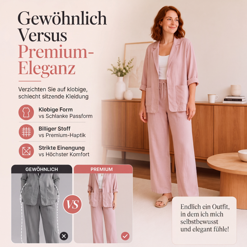 🧥 Blazer & Hose im Set – Leichter Stoff, lockerer Schnitt & vielseitig kombinierbar – Ideal für warme Tage & stylische Auftritte versandfrei