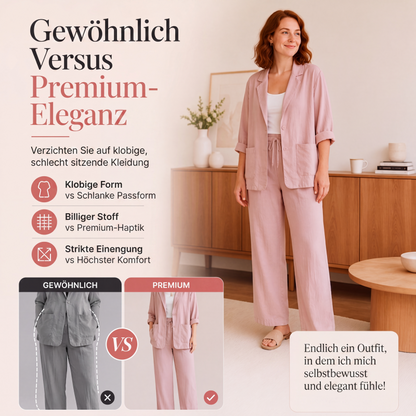🧥 Blazer & Hose im Set – Leichter Stoff, lockerer Schnitt & vielseitig kombinierbar – Ideal für warme Tage & stylische Auftritte versandfrei