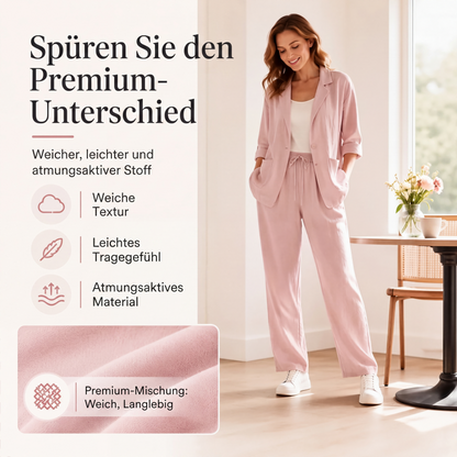 🧥 Blazer & Hose im Set – Leichter Stoff, lockerer Schnitt & vielseitig kombinierbar – Ideal für warme Tage & stylische Auftritte versandfrei