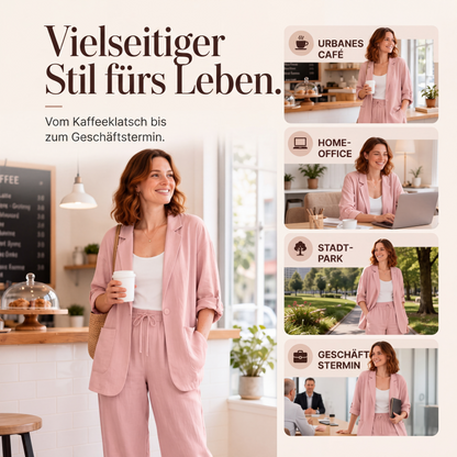 🧥 Blazer & Hose im Set – Leichter Stoff, lockerer Schnitt & vielseitig kombinierbar – Ideal für warme Tage & stylische Auftritte versandfrei