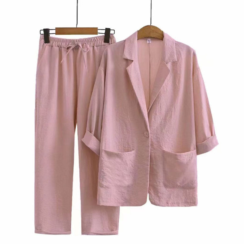 🧥 Blazer & Hose im Set – Leichter Stoff, lockerer Schnitt & vielseitig kombinierbar – Ideal für warme Tage & stylische Auftritte versandfrei