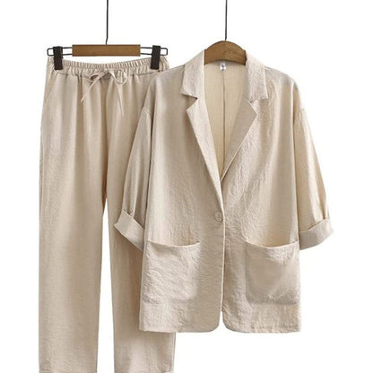 🧥 Blazer & Hose im Set – Leichter Stoff, lockerer Schnitt & vielseitig kombinierbar – Ideal für warme Tage & stylische Auftritte versandfrei