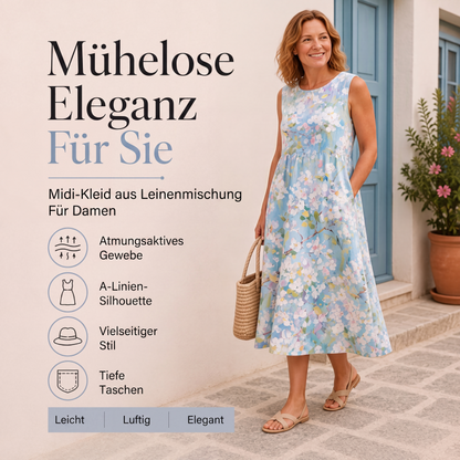 📢📢50%Rabatt!!!🎉✨Ärmelloses Leinenkleid für Damen