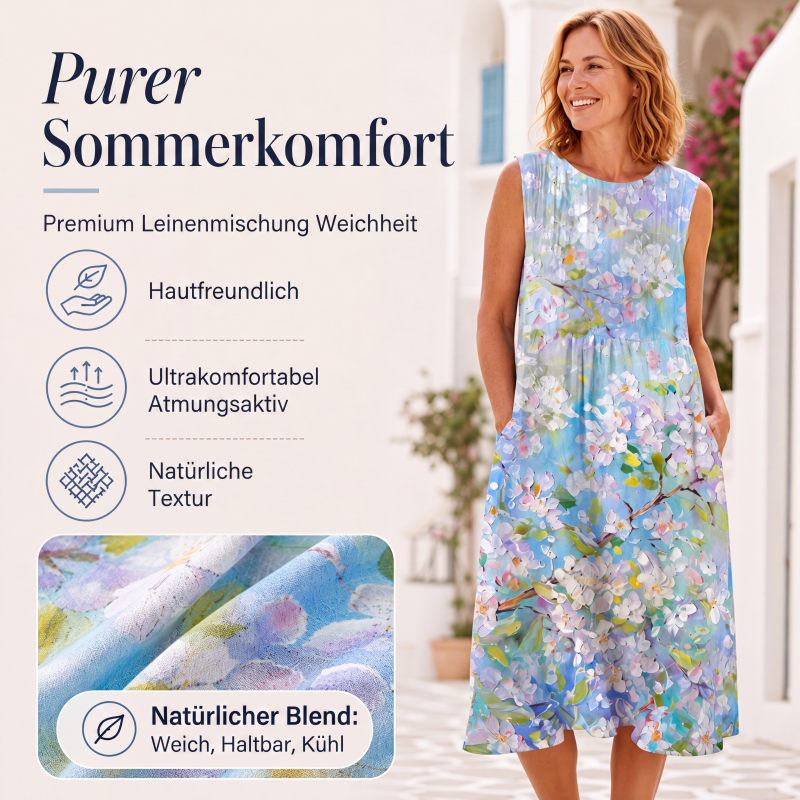 📢📢50%Rabatt!!!🎉✨Ärmelloses Leinenkleid für Damen