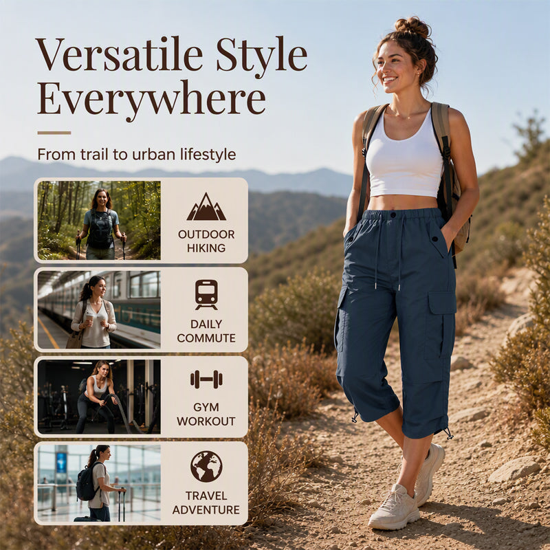 👖 Leichte Cargo-Caprihose für Damen – Schnelltrocknend, atmungsaktiv & mit praktischen Taschen | Perfekt für Outdoor, Reisen & warme Tage – Jetzt -50%!