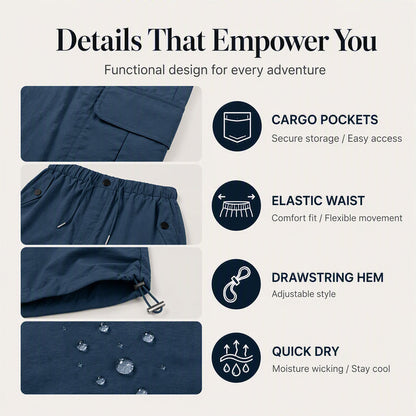 👖 Leichte Cargo-Caprihose für Damen – Schnelltrocknend, atmungsaktiv & mit praktischen Taschen | Perfekt für Outdoor, Reisen & warme Tage – Jetzt -50%!