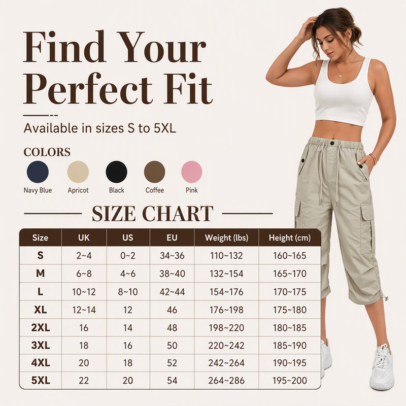 👖 Leichte Cargo-Caprihose für Damen – Schnelltrocknend, atmungsaktiv & mit praktischen Taschen | Perfekt für Outdoor, Reisen & warme Tage – Jetzt -50%!