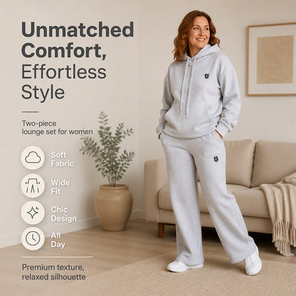 Damen-Set aus Kapuzenpullover & weiter Hose – Lässiger Look, weicher Stoff & perfekt für entspannte Tage | Ideal für Alltag, Freizeit & gemütliche Stunden – Jetzt -50%!