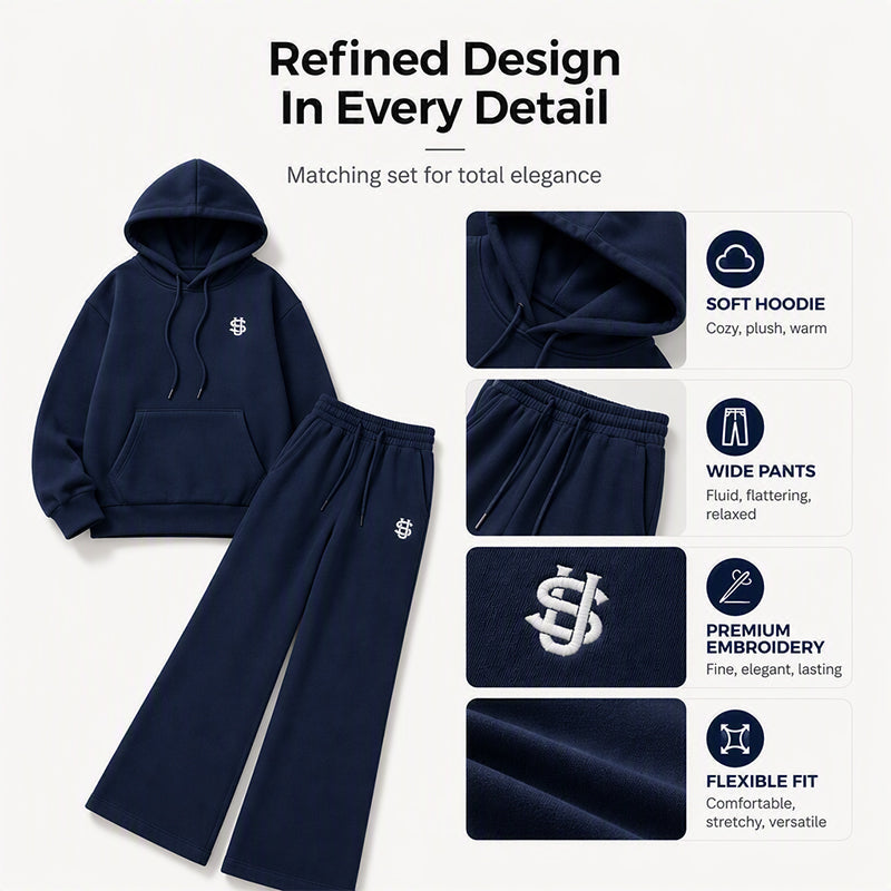 Damen-Set aus Kapuzenpullover & weiter Hose – Lässiger Look, weicher Stoff & perfekt für entspannte Tage | Ideal für Alltag, Freizeit & gemütliche Stunden – Jetzt -50%!