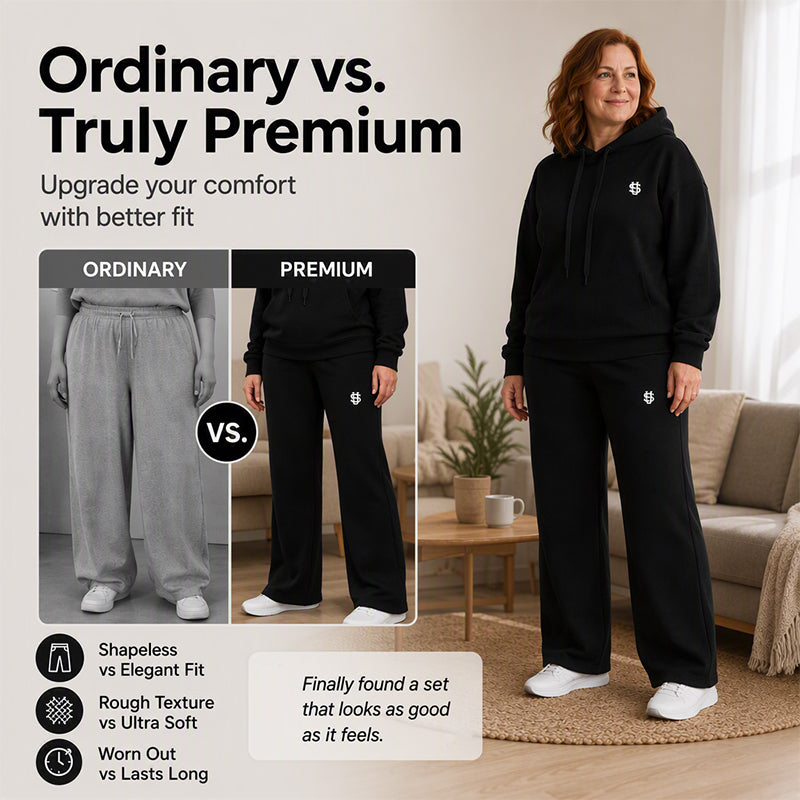 Damen-Set aus Kapuzenpullover & weiter Hose – Lässiger Look, weicher Stoff & perfekt für entspannte Tage | Ideal für Alltag, Freizeit & gemütliche Stunden – Jetzt -50%!