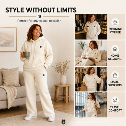 Damen-Set aus Kapuzenpullover & weiter Hose – Lässiger Look, weicher Stoff & perfekt für entspannte Tage | Ideal für Alltag, Freizeit & gemütliche Stunden – Jetzt -50%!