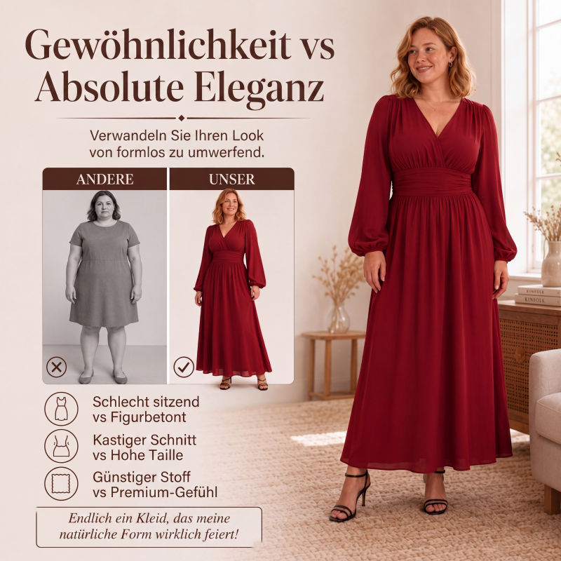 🌸 Maxikleid mit V-Ausschnitt & Schlitz – Leichter Stoff, fließender Fall & vielseitig kombinierbar – Ideal für warme Tage & festliche Anlässe versandfrei