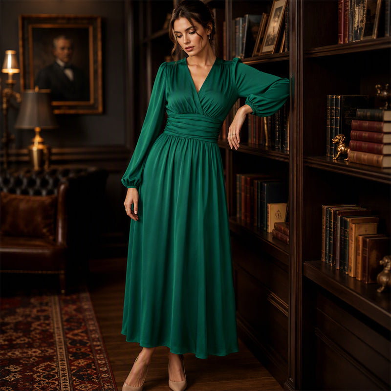 🌸 Maxikleid mit V-Ausschnitt & Schlitz – Leichter Stoff, fließender Fall & vielseitig kombinierbar – Ideal für warme Tage & festliche Anlässe versandfrei