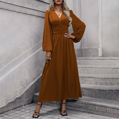 🌸 Maxikleid mit V-Ausschnitt & Schlitz – Leichter Stoff, fließender Fall & vielseitig kombinierbar – Ideal für warme Tage & festliche Anlässe versandfrei