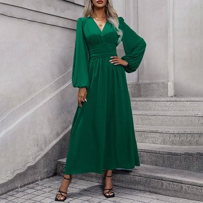 🌸 Maxikleid mit V-Ausschnitt & Schlitz – Leichter Stoff, fließender Fall & vielseitig kombinierbar – Ideal für warme Tage & festliche Anlässe versandfrei