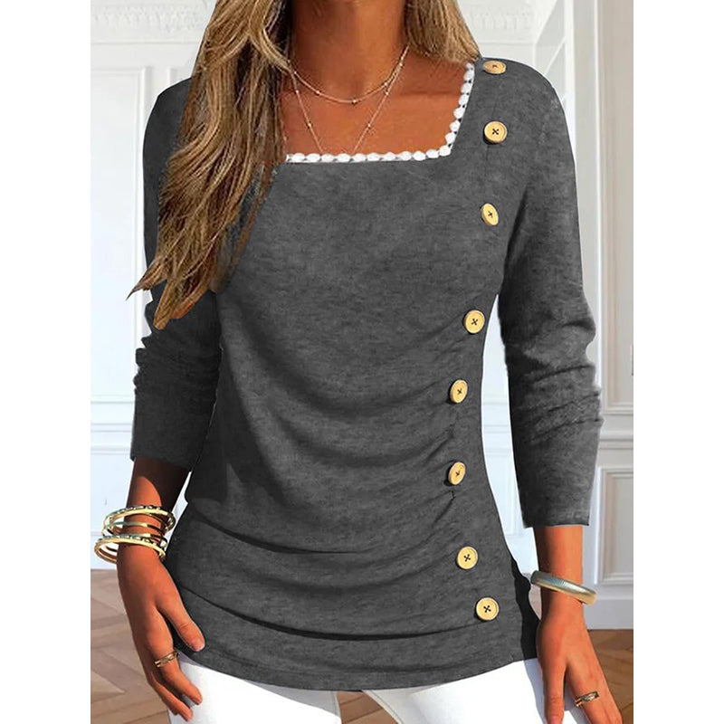🌸 Top mit eckigem Ausschnitt – Leichte Qualität, bequeme Passform & eleganter Look – Ideal für warme Tage & stilvolle Stunden