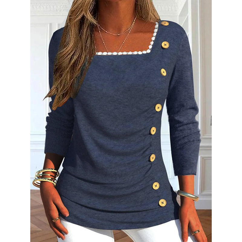 🌸 Top mit eckigem Ausschnitt – Leichte Qualität, bequeme Passform & eleganter Look – Ideal für warme Tage & stilvolle Stunden
