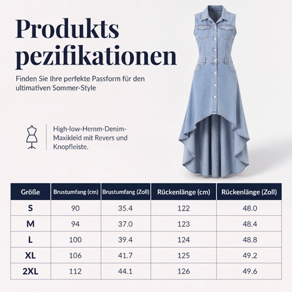 📢📢50%Rabatt!!!🎉✨Ärmelloses Jeanskleid für Damen mit asymmetrischem Saum