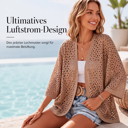 ⏰ Letzte Welle – Lager fast leer – 50% endet jederzeit！Leichtes Lochstrick-Cardigan für Damen, lässiger Stil