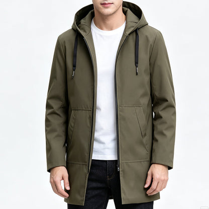 📢📢50%Rabatt!!!🎉✨Mittellange Windjacke mit Kapuze für Herren