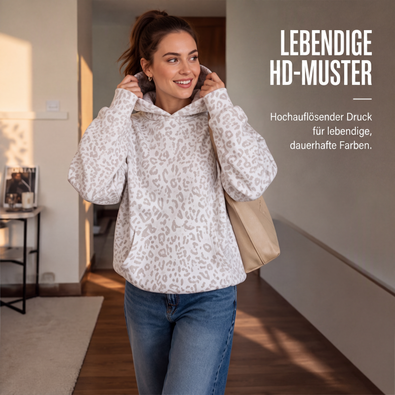 🐆 Damen Hoodie mit Leopardenmuster – Wildes Design, weicher Stoff & lässiger Schnitt | Perfekt für Alltag, Freizeit & coole Auftritte – Jetzt -50%!