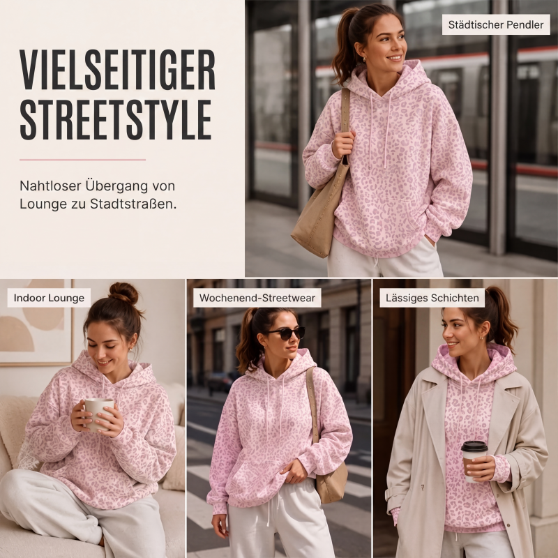 🐆 Damen Hoodie mit Leopardenmuster – Wildes Design, weicher Stoff & lässiger Schnitt | Perfekt für Alltag, Freizeit & coole Auftritte – Jetzt -50%!
