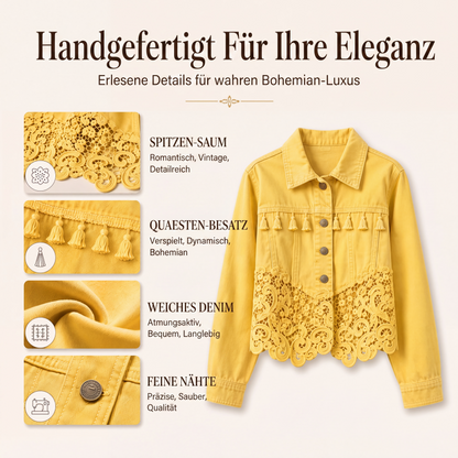📢📢50%Rabatt!!!🎉✨Jeansjacke für Damen mit Spitzendetails