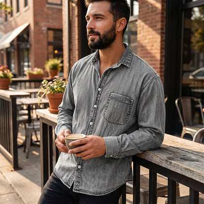 📢📢50%Rabatt!!!🎉✨Herren Retro-Jeanshemd, gewaschen