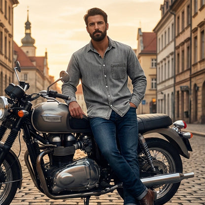 📢📢50%Rabatt!!!🎉✨Herren Retro-Jeanshemd, gewaschen
