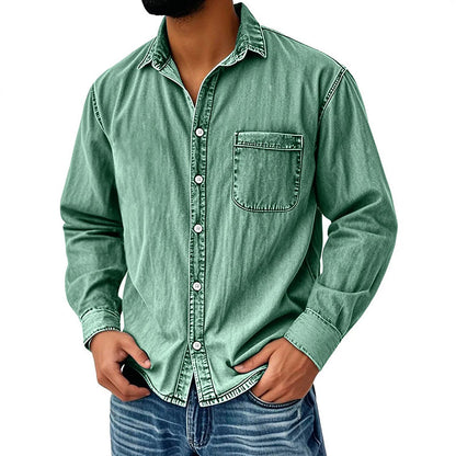 📢📢50%Rabatt!!!🎉✨Herren Retro-Jeanshemd, gewaschen