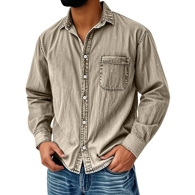 📢📢50%Rabatt!!!🎉✨Herren Retro-Jeanshemd, gewaschen