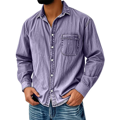📢📢50%Rabatt!!!🎉✨Herren Retro-Jeanshemd, gewaschen