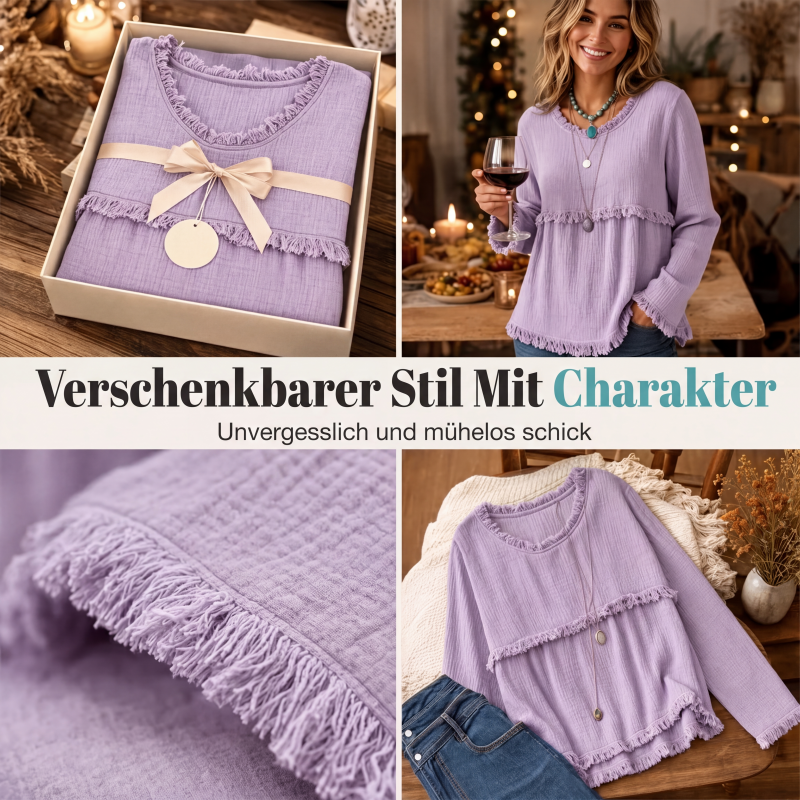 📢📢50%Rabatt!!!🎉✨Legeres Vintage-Oberteil mit Fransen für Damen