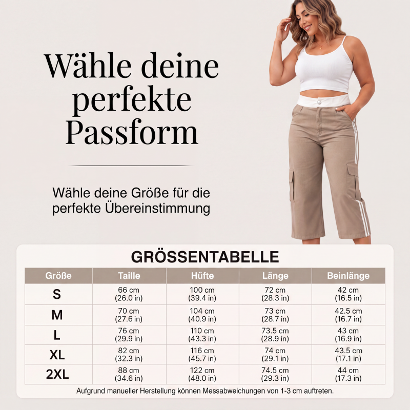 📢📢50%Rabatt!!!🎉✨Sportliche Capri-Cargohose für Damen mit Seitenstreifen