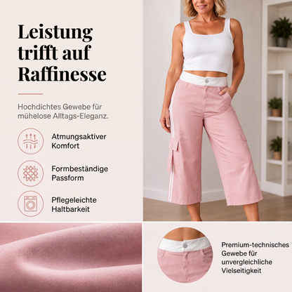 📢📢50%Rabatt!!!🎉✨Sportliche Capri-Cargohose für Damen mit Seitenstreifen